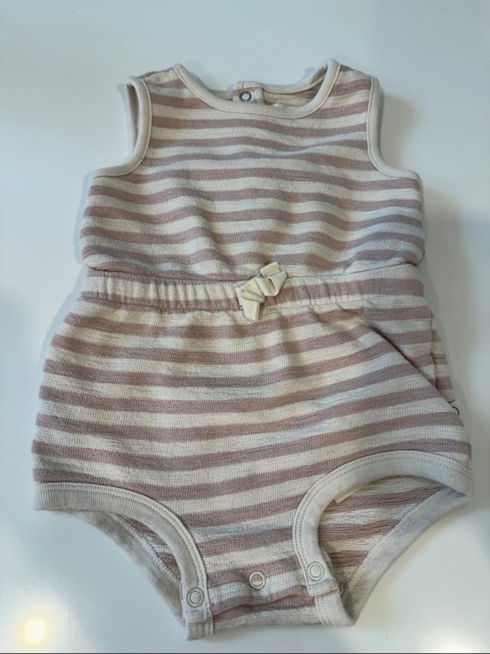 Little Planet by Carters Organic Beige Striped Sleeveless Romper 18M CAR111436